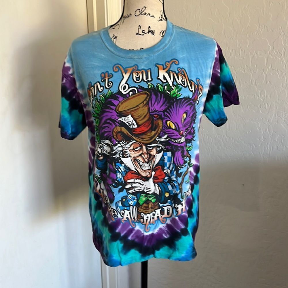 Liquid Blue Alice In Wonderland Vibrant Tie Dye Shirt